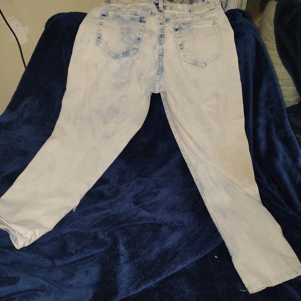 American Quality Denim size 15 faded cut out jeans